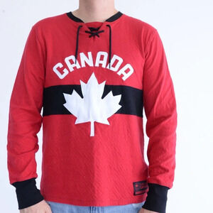 Hudson's Bay HBC Olympics Red & Black Team Canada Maple Leaf Light  Sweater